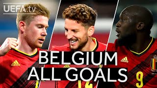 DE BRUYNE MERTENS LUKAKU BELGIUM 202021 UNL Group Stage All GOALS [upl. by Bixby]