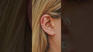 Top 8 Ear Piercing with Flat Back Earrings piercing [upl. by Violetta728]