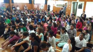 Trent Boult entertains kids at a school in Rotorua [upl. by Chuch984]