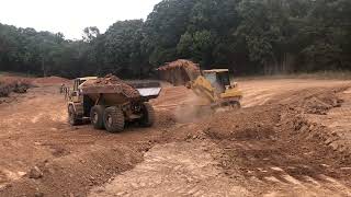 Cat track loader 973C loading an articulated truck [upl. by Culberson]