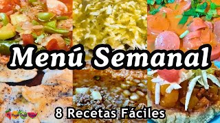 ✅MENU SEMANAL 8 RECETAS FACILES mihogardulcehogar menusemanal comidasrapidasyfacilesdehacer [upl. by Mitchel481]