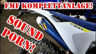 Husqvarna TE 300i Sound  Orginal Auspuff VS FMF 21 Titanium Powercore [upl. by Terra]