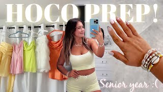 SENIOR HOCO PREP  Nails senior jeans spray tans etc [upl. by Akiemehs419]