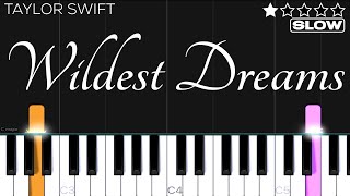 Taylor Swift  Wildest Dreams  EASY SLOW Piano Tutorial [upl. by Jaquiss327]