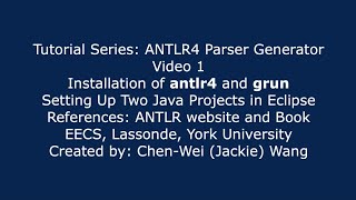 EECS4302 ANTLR4 Parser Generator Tutorial Part 1 [upl. by Ayr]