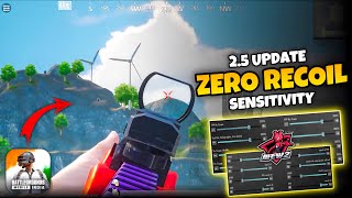 BGMI 25 UPDATE ZERO RECOIL SENSITIVITY🔥FOR LASER SPRAYBGMIPUBGM ANDROIDIOS [upl. by Einnal]