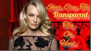 Transparent dress  Sheer Crop Top Try on Haul  Seethrough amp Braless Vibe fashion youtube [upl. by Endaira]