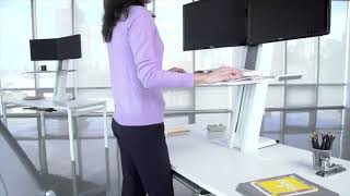 Humanscale Quickstand Sit To Easy and Portable Desk Converter  Radius Office [upl. by Lasser]