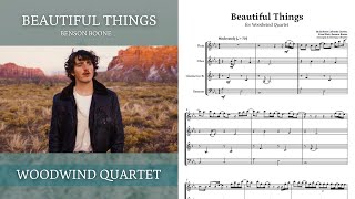 Beautiful Things Woodwind Quartet  Benson Boone  SHEET MUSIC [upl. by Nevyar687]