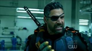 Arrow 6x06 Team Arrow  Deathstroke amp son fight scene [upl. by Leitao24]