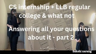 Cs internship with regular college  Skills must for a cs traineestipend  answering it all PART2 [upl. by Eimaj794]