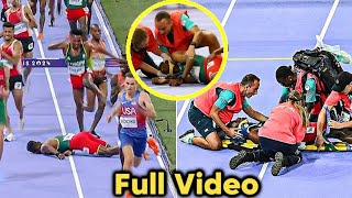 Lamecha Girma UNCONSCIOUS after fall in mens 3000m Steeplechase race race Olympics Paris 2024 [upl. by Chandal]