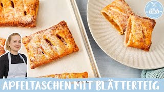 Apfeltaschen mit Blätterteig 🍎  Omas Original Rezept  Einfach Backen [upl. by Sixel541]