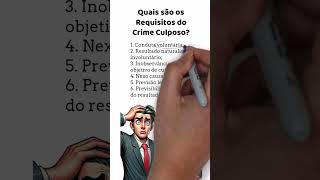 Quais são os requisitos do crime culposo direitodesenhado direitodesenhado direitopenal [upl. by Hilarius]