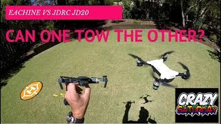 EACHINE E58 Vs JDRC JD20  CAN ONE TOW THE OTHER  EPIC [upl. by Nonnek]