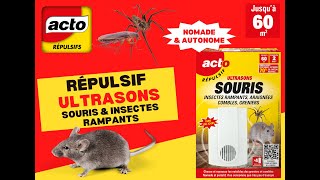 📢ACTO RUS4  RÉPULSIF ULTRASONS SOURIS  INSECTES RAMPANTS  ARAIGNÉES « COMBLES ET GRENIERS » [upl. by Adlanor]