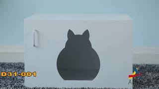 Pawhut Cat Litter Box Bathroom FurnitureWhite [upl. by Lampert]