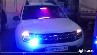 Autospeciala Dacia Duster girofar sirena stroboscoape by Lightcarro [upl. by Anaoy]