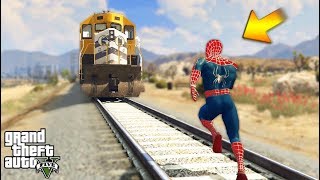 ადამიანი ობობა vs მატარებელი GTA 5 ქართულად  Spider Man vs Train gta 5 qartulad [upl. by Eed]