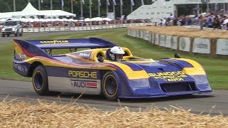 Porsche 91730 Can Am  1000HP Twin Turbo Flat12 Monster at Goodwood 2017 [upl. by Naeerb]