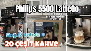 Philips 5500 LatteGo Tam Otomatik Espresso Makinesi EP554790 soğukkahve Detaylı incelemereklam [upl. by Hekking67]