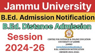 BEd Distance Admission Start😱 202426BED Admission Official Notice Out UG PG admission Update 🔥 [upl. by Alba334]