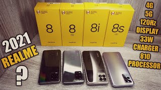 Realme 8 4G vs Realme 8i vs Realme 8 5G vs Realme 8S 5G  Which Should You Buy [upl. by Ardnoek]