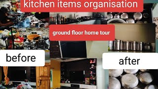 kitchen items organization vlog in kannada ground floor home tour vlogdecoration itemshome tour [upl. by Matilda]