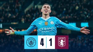 HIGHLIGHTS FODEN FIRES BRILLIANT HATTRICK AS CITY POWER PAST VILLA  Man City 41 Aston Villa [upl. by Derfnam]