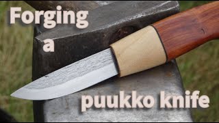 Forging a Wrought Iron Puukko Knife  Blacksmithing [upl. by Gorey]