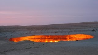 Derweze  The gate to Hell Karakum Desert Ahal Turkmenistan [upl. by Ruskin]