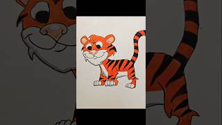 How to Draw a Cute Tiger  Tutorial for Tiger Drawing drawing artshorts artandcraft shortsfeed [upl. by Ettesoj]