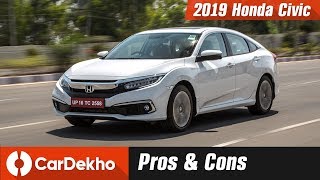 Honda Civic 2019 Pros Cons and Should You Buy One  CarDekhocom [upl. by Neih]