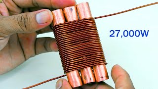 Top05 Free Energy 220V Generator in YouTube Transformer Copper coil first electric Energy Generator [upl. by Tien]