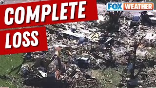 Aerial Video Shows Complete Devastation In Barnsdall OK Caused By Tornado [upl. by Erdnua]