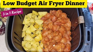 Air fryer Chicken Breast and Roasted Potatoes Dinner Recipe with Vegetables  Low Budget Lunch [upl. by Anjela]