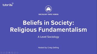 Religious Fundamentalism  Beliefs in Society  ALevel Sociology [upl. by Acysej]