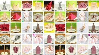 35 STANDING DESIGN TABLE NAPKIN FOLDING [upl. by Mintz]