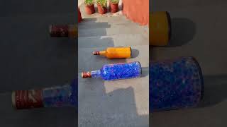 Blue Or Orange glass Bottles Crushing Crunchy amp Soft things shorts asmr satisfying [upl. by Kamerman]