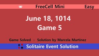 FreeCell Mini Game 5  June 18 2024 Event  Easy [upl. by Aizirk714]