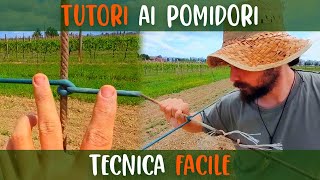 SOSTEGNO per POMODORI con Filo TUTORI per RAMPICANTI  Orto Vlog Supertranquillo orto tutorial [upl. by Tahmosh]