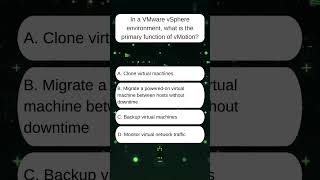 In a VMware vSphere environment what is the primary function of vMotion [upl. by Larina919]