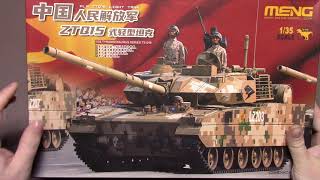 in box preview 135 Meng PLA ZTQ 15 Light Tank [upl. by Esnohpla]