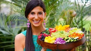 FullyRaw Rainbow Salad amp LowFat Guacamole [upl. by Towbin]