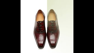 Manual customization men shoes crocodile Leather shoes business Men formal shoes male dress s [upl. by Anihsak]