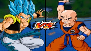 GOGETA SUPER SAIYAN BLUE VS KRILLIN Turtle Logo Dragon Ball Z Budokai Tenkaichi 3 [upl. by Allerie]