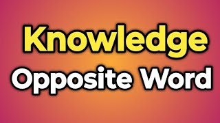 Knowledge Ka Opposite Word Kya Hota Hai  Antonym of Knowledge  Words Tube [upl. by Nitza730]