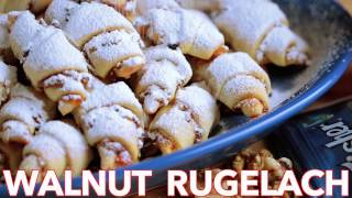 Easy Walnut Rugelach Filled Pastry Recipe  Filled Cookies [upl. by Wager]