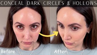 How to CONCEAL Under EYE HOLLOWS amp DARK CIRCLES A Simple Tutorial Using Minimal Product [upl. by Flight]