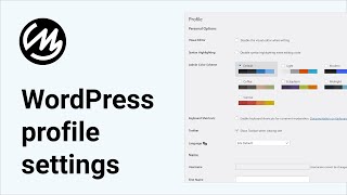 WordPress profile settings [upl. by Aivil]